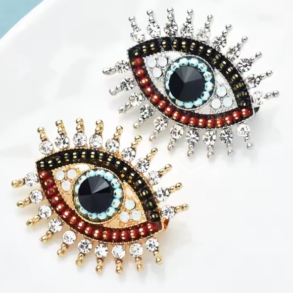 Betsey Johnson Talisman Eye Multicolor Brooch - Picture 5 of 7